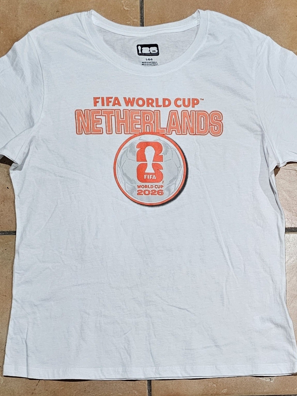 Official FIFA World Cup Netherlands  White & Orange - Size L